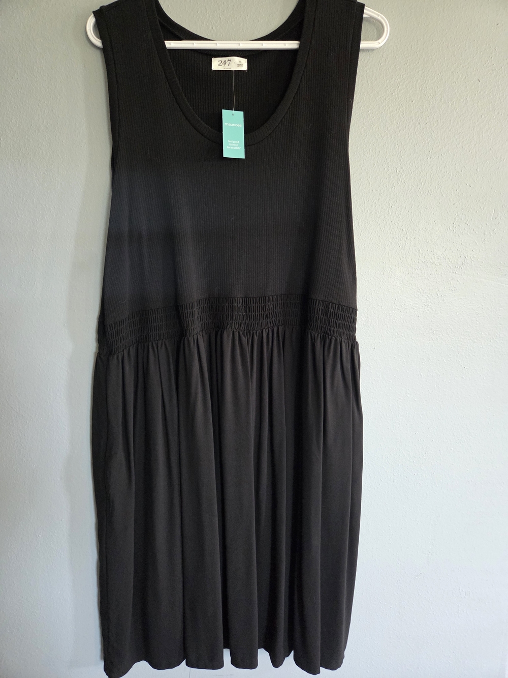 Maurices Black Sleeveless Smocked-Waist Midi Dress
